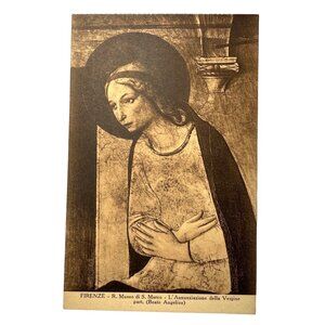 Vintage Postcard Firenze Florence Italy Virgin Mary Religious Scene Original u